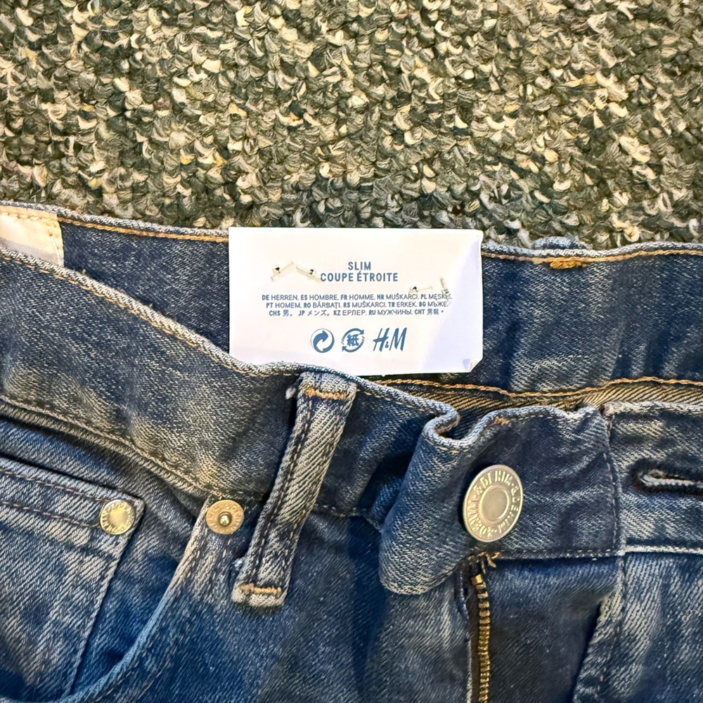 NEW! Men's H&M Jeans, slim stretch 36 x 32 - Picture 2 of 4